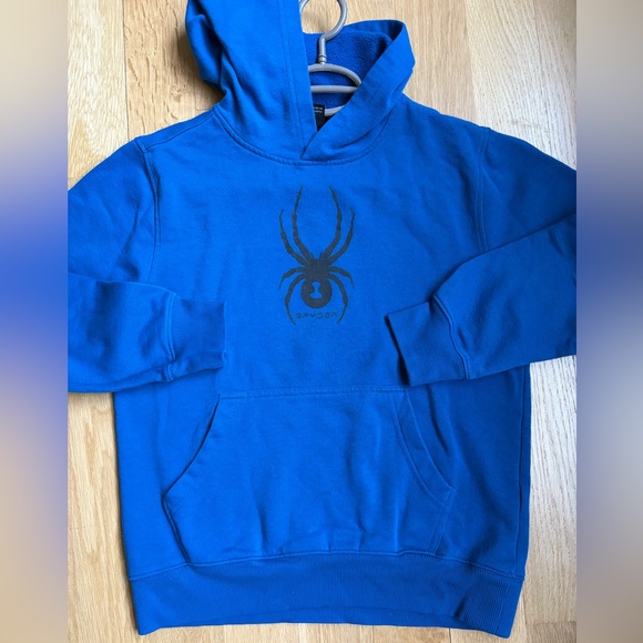 SPYDER Blue Hooded Sweatshirt size large 14-16 - Picture 1 of 5